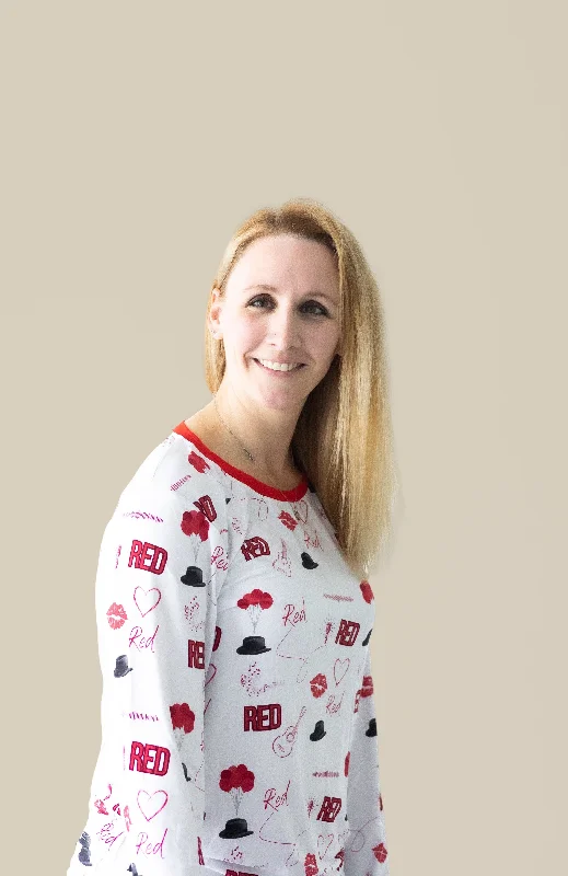 Adult Women's Red Lipstick Bamboo Pajama Set