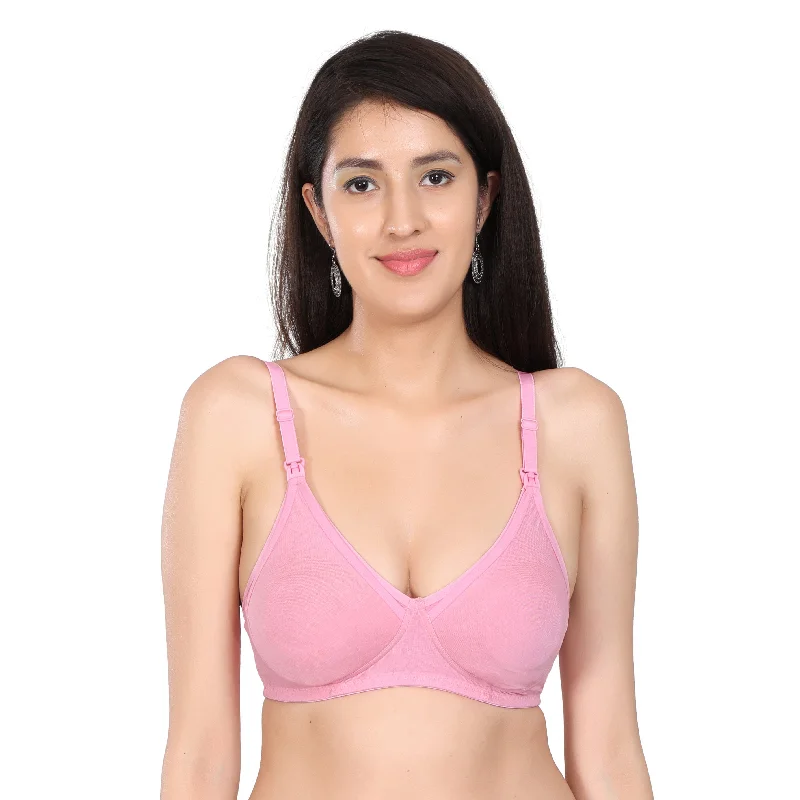 Bamboo Fabric Nursing Bra Maternity Bra For Breast feeding Women | Baby Pink