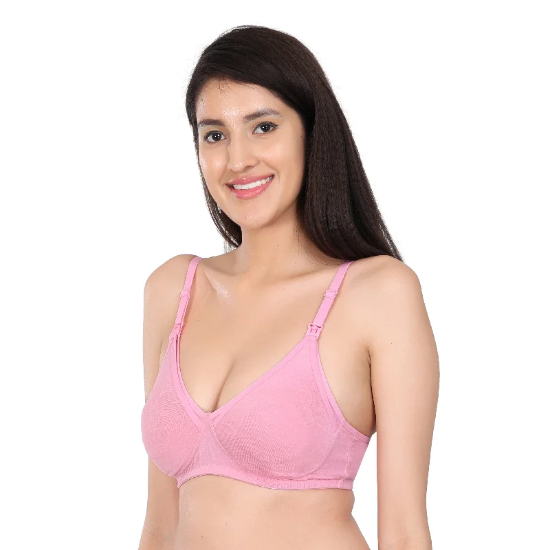 Bamboo Fabric Nursing Bra Maternity Bra For Breast feeding Women | Baby Pink