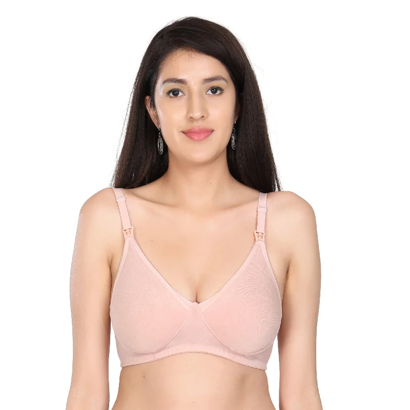 Bamboo Fabric Nursing Bra Maternity Bra For Breast feeding Women | Peach