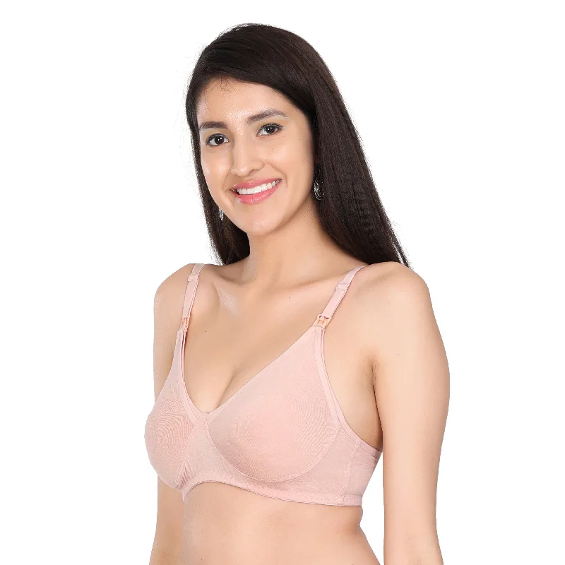 Bamboo Fabric Nursing Bra Maternity Bra For Breast feeding Women | Peach