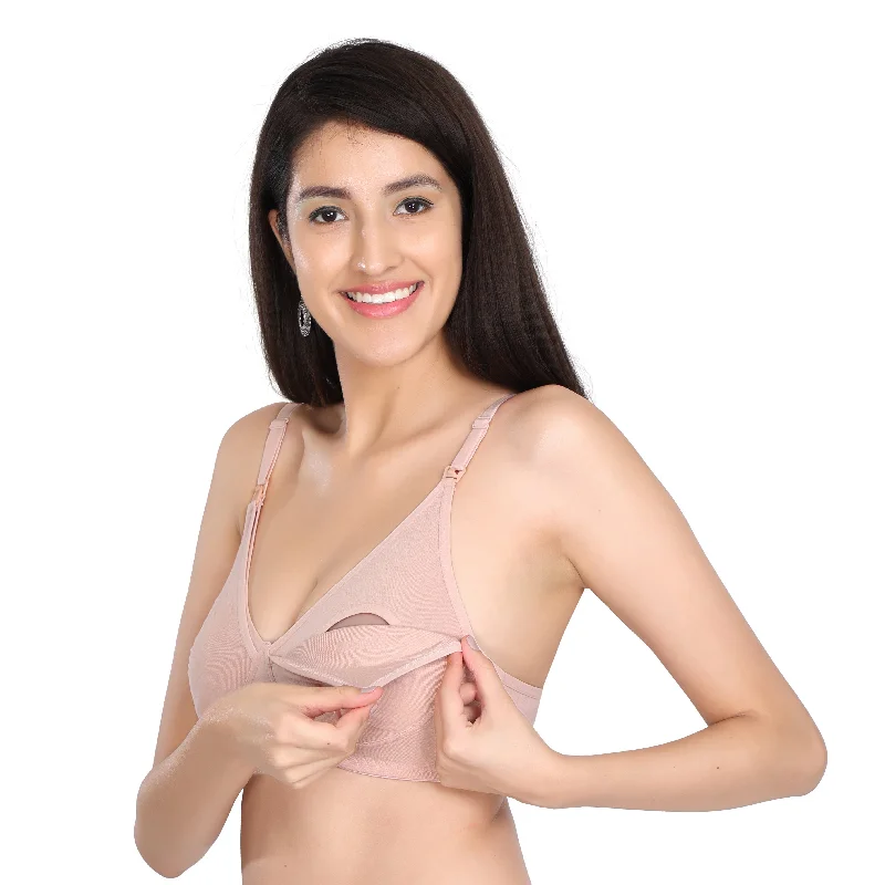 Bamboo Fabric Nursing Bra Maternity Bra For Breast feeding Women | Peach