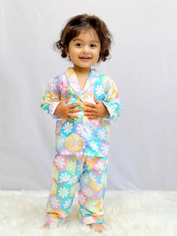 Pastel Flower Pajama Set Nightwear Set