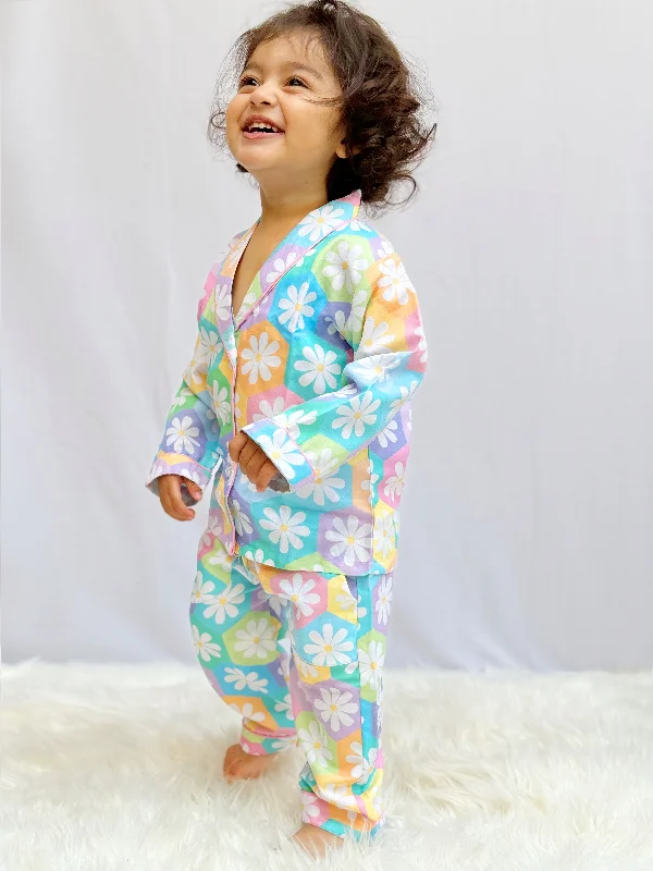 Pastel Flower Pajama Set Nightwear Set