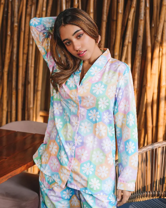 Pastel Flower Pajama Set Nightwear Set