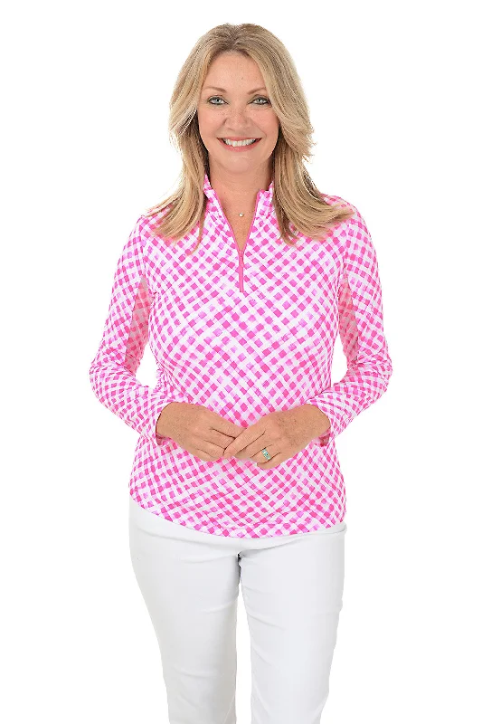 Pink Gingham Check UPF50+ Sun Shirt