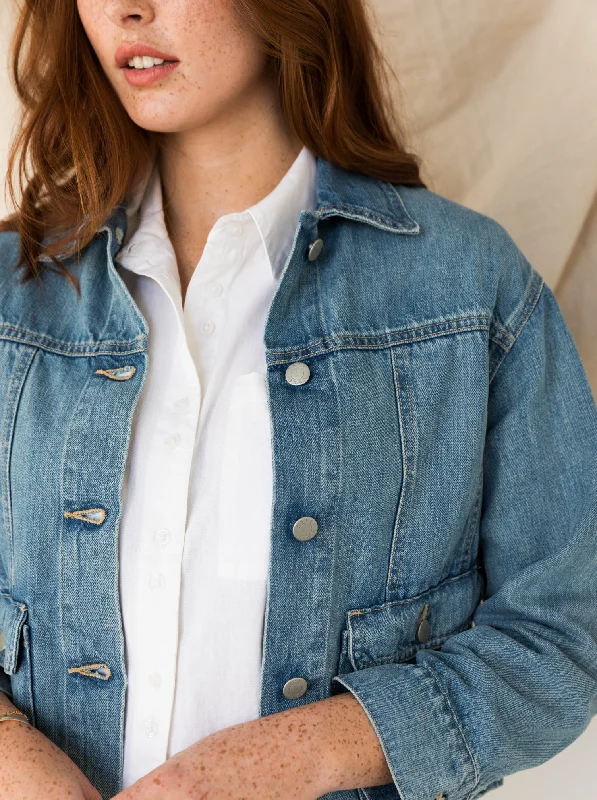 Aspen Cropped Jacket - Sky Blue Wash