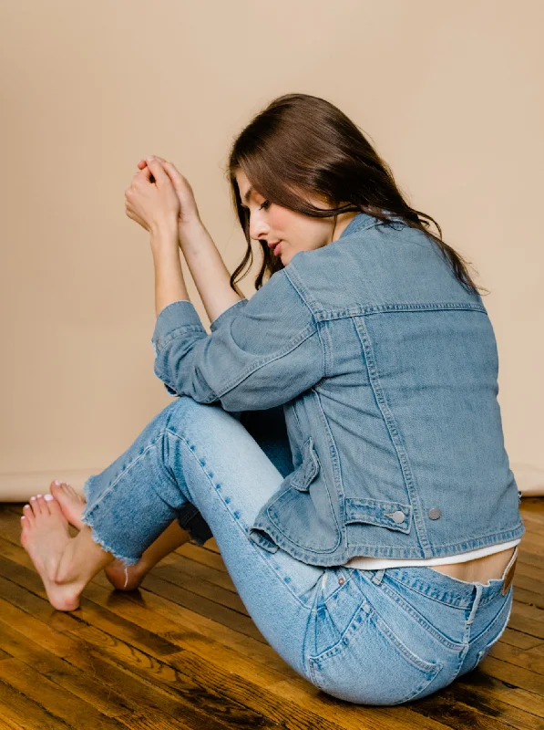 Aspen Cropped Jacket - Sky Blue Wash