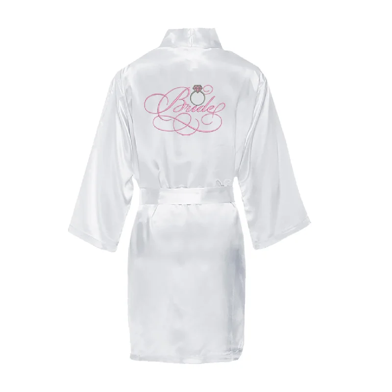 Bridal Satin Robe with Wedding Ring