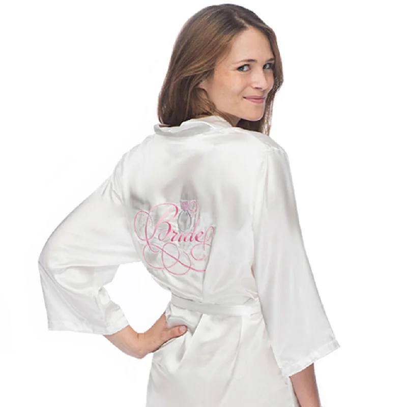 Bridal Satin Robe with Wedding Ring