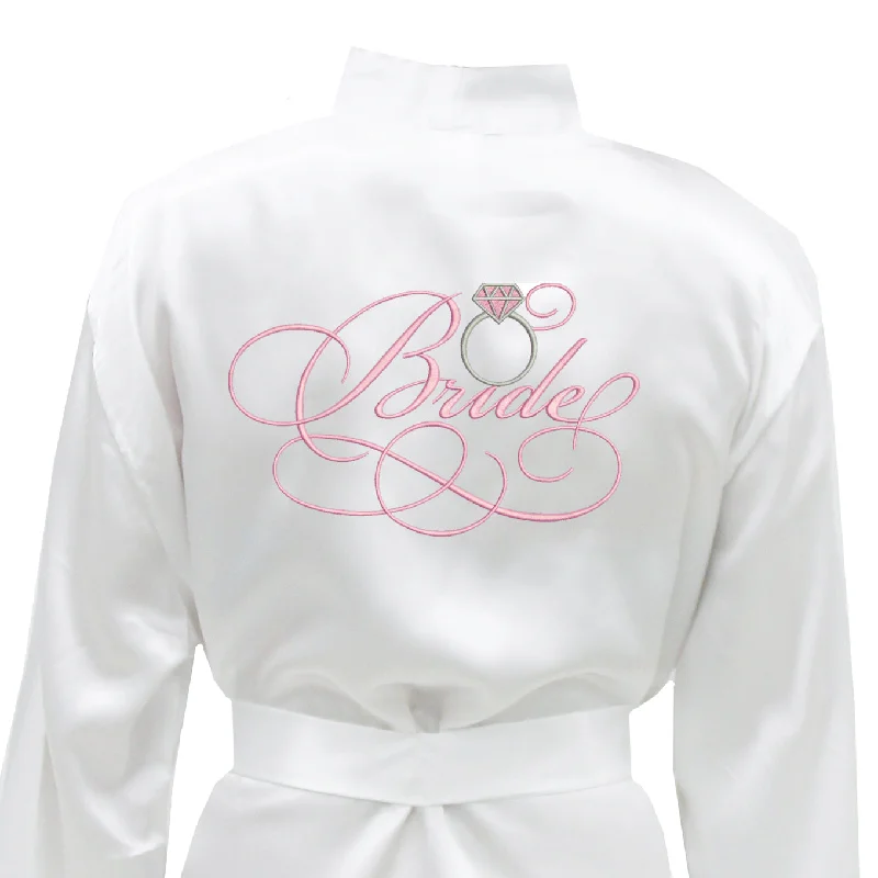 Bridal Satin Robe with Wedding Ring