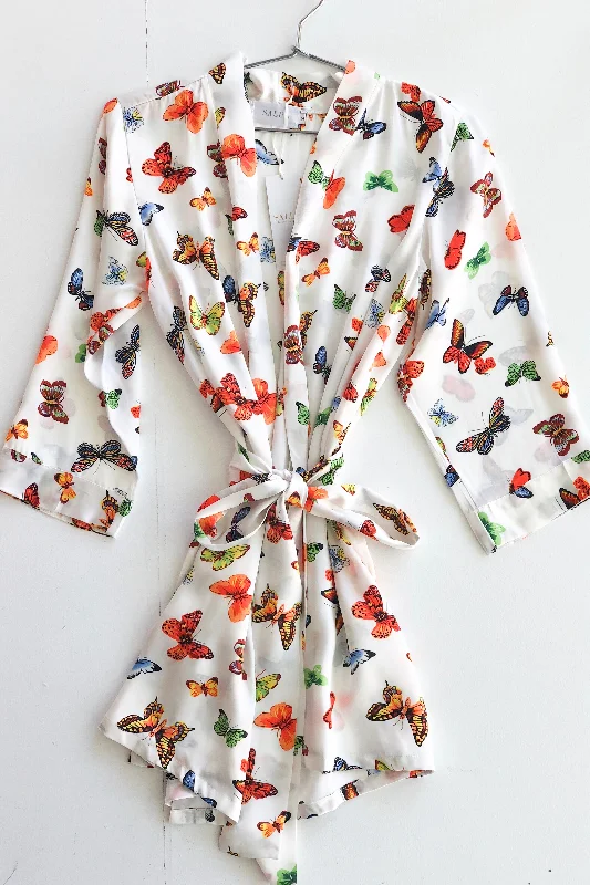 Butterflies Silk Robe