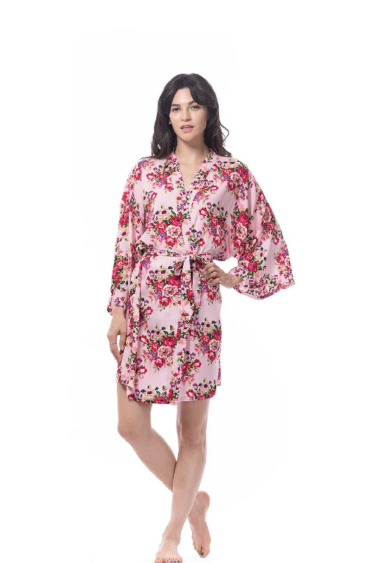 Cotton Floral Blossom Robe Pink