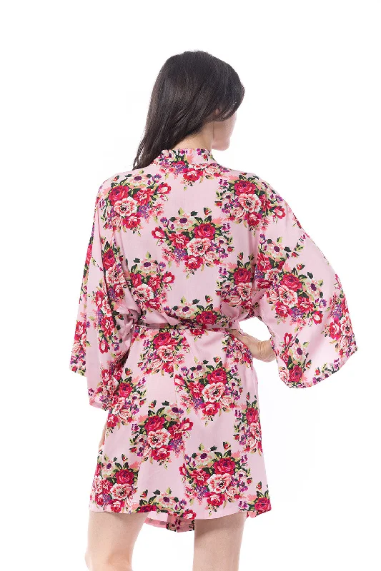 Cotton Floral Blossom Robe Pink