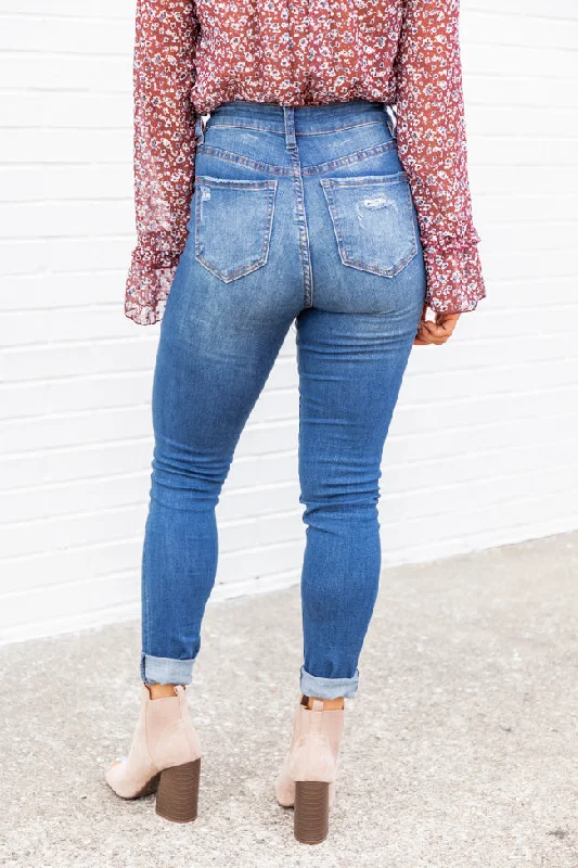 Ginger Distressed Medium Wash Skinny Jeans FINAL SALE