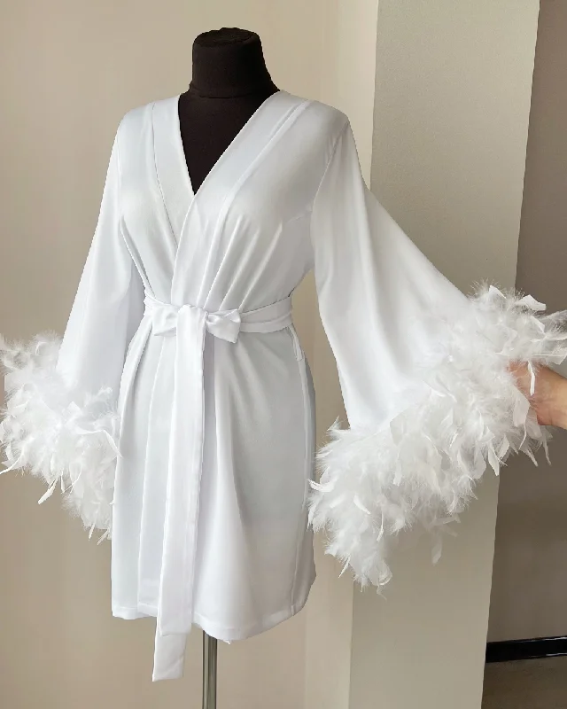 Feather robe bridesmaid Pink Handmade