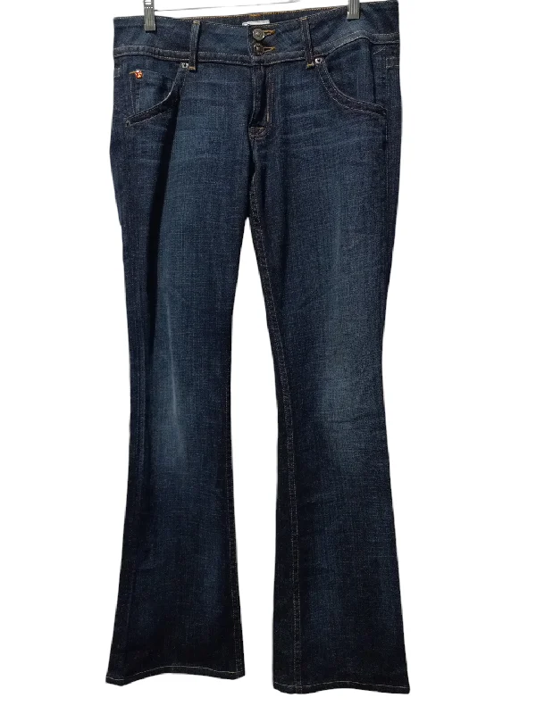 Jeans Flared By Hudson In Blue Denim, Size: 6