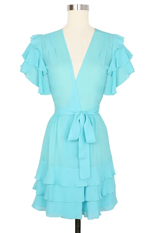 Cha-Cha Ruffle Robe - Bright Aqua - Glam Glam Boudoir