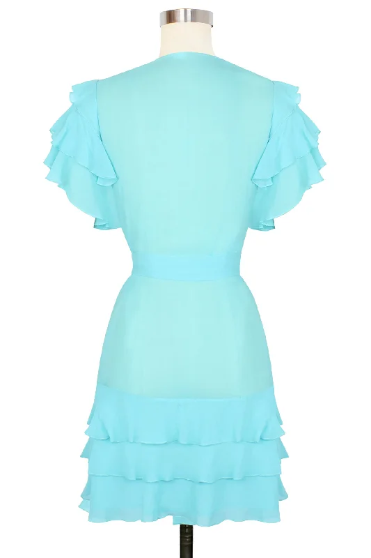 Cha-Cha Ruffle Robe - Bright Aqua - Glam Glam Boudoir