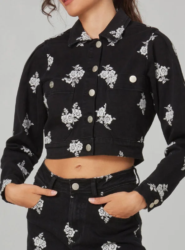 PARKER-BWF Jacket - Black White Flower