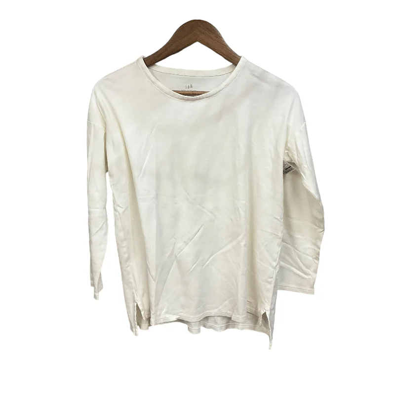 Top 3/4 Sleeve Basic By J. Jill In Ivory, Size: S