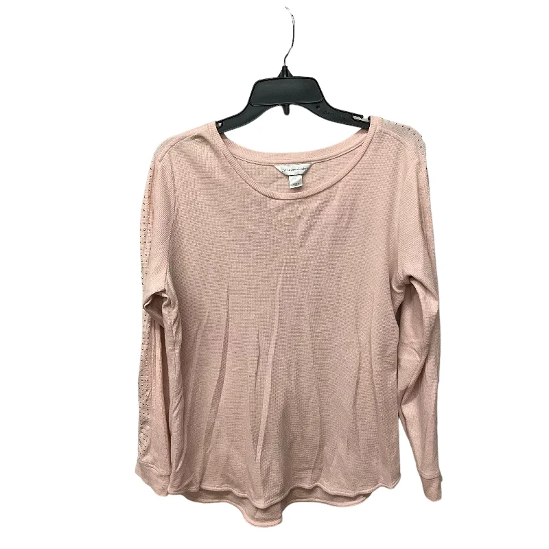 Top Long Sleeve By Christopher And Banks In Pink, Size: Xl