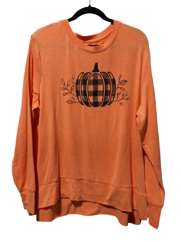 Top Long Sleeve By Clothes Mentor In Black & Orange, Size: Xl