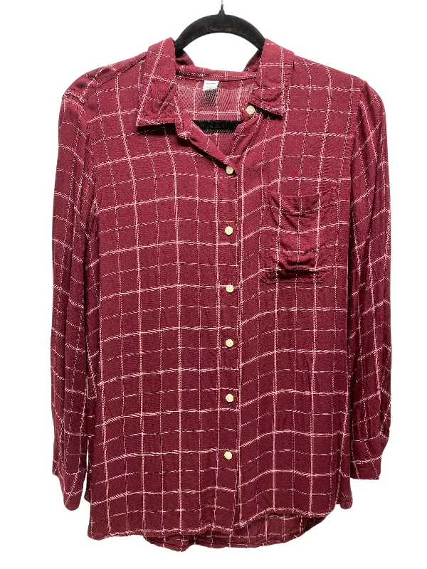 Top Long Sleeve By Old Navy In Burgundy, Size: L