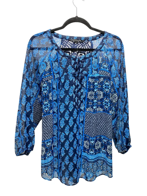 Top Long Sleeve By Zac And Rachel In Blue, Size: L