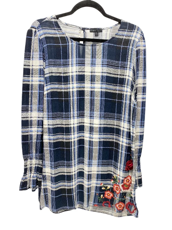 Tunic Long Sleeve By Bebop In Plaid, Size: L