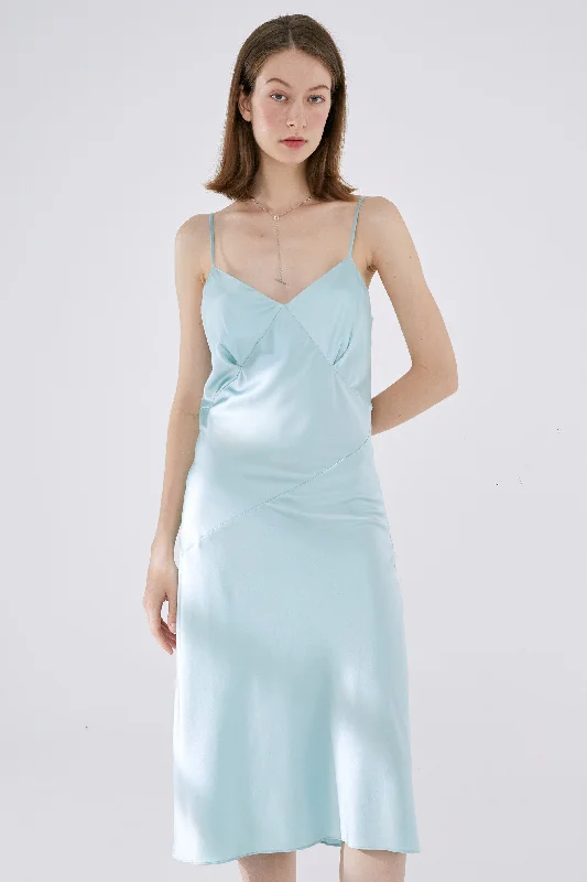 Liberty-Essential Silk Dress - Light Blue