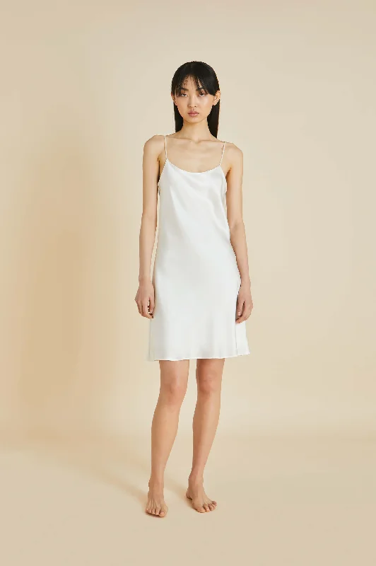 Venus Ivory Slip Dress in Silk Satin