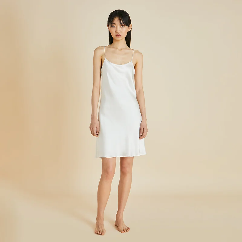 Venus Ivory Slip Dress in Silk Satin