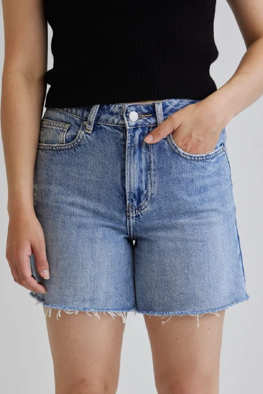 Aimee Mid Blue Denim Shorts