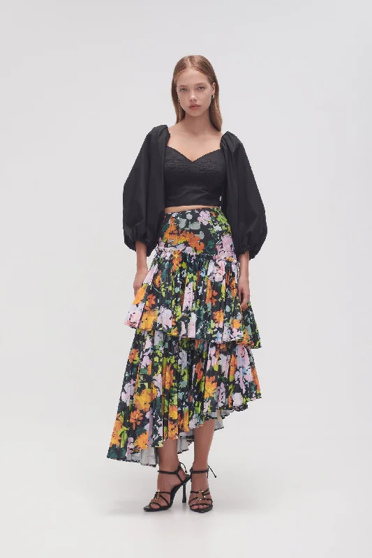 Alice Pleated Asym Midi Skirt