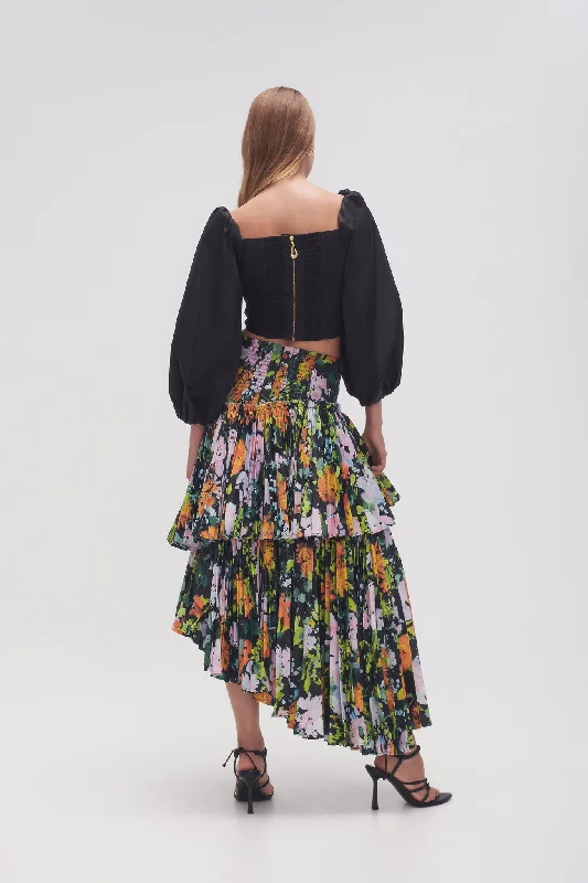 Alice Pleated Asym Midi Skirt