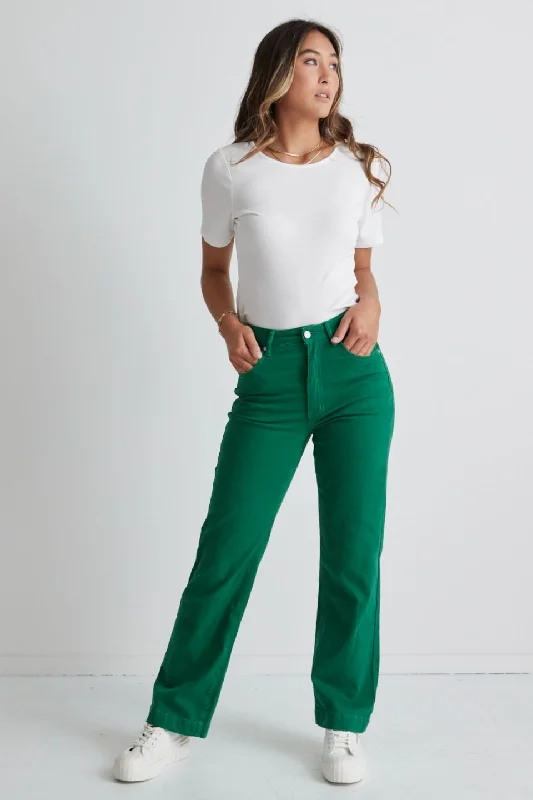 Billie Apple Green Wide Leg Jeans