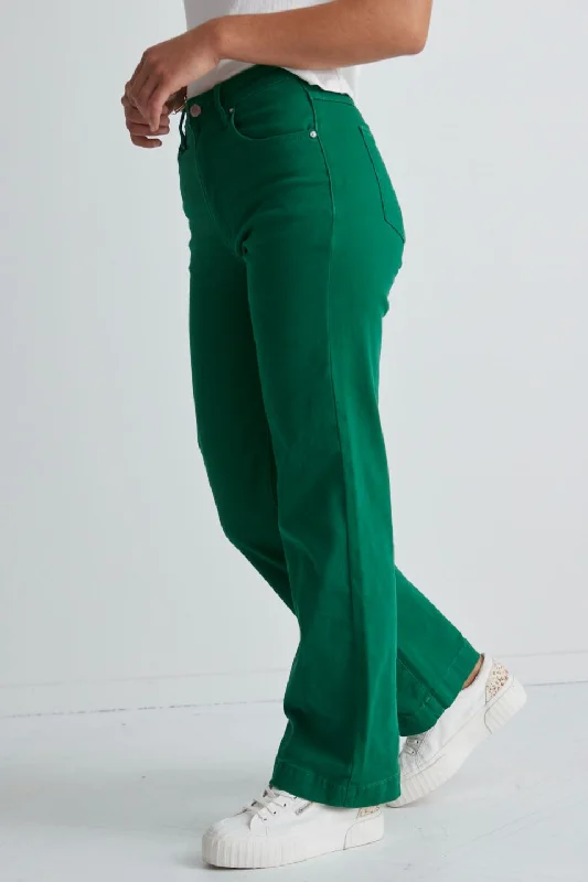 Billie Apple Green Wide Leg Jeans