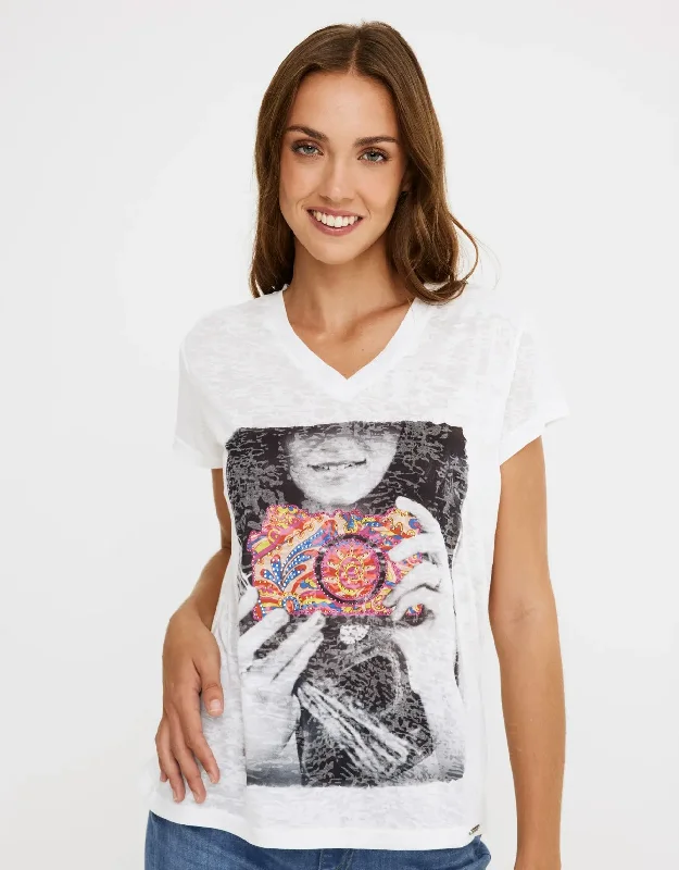 Camiseta Manga Corta con Strass - Skit