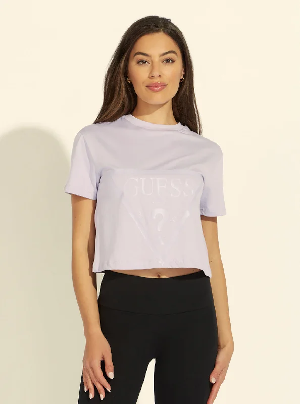 Eco Lilac Purple Adele Logo Crop T-Shirt