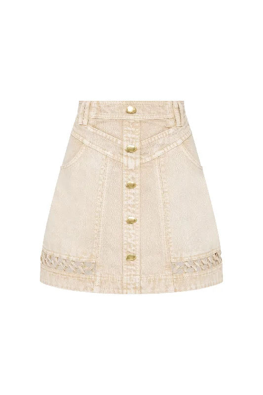 Effie Braid Denim Mini Skirt