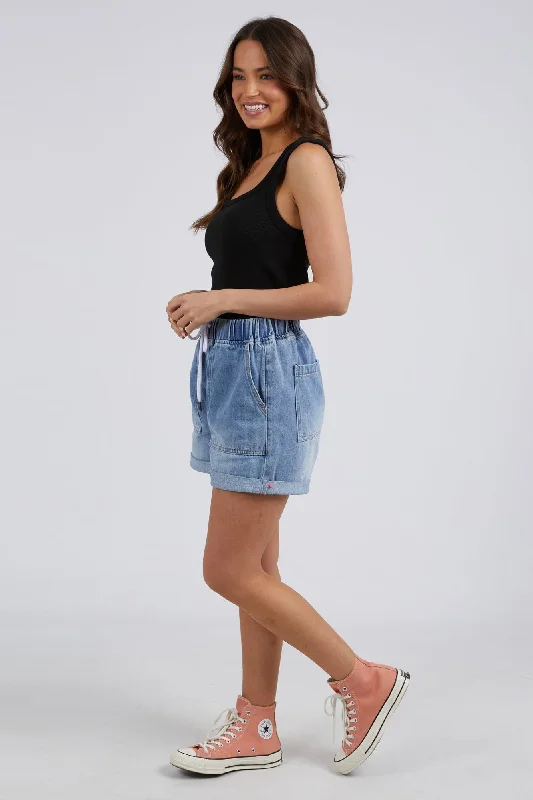 Emma Blue Wash Denim Relaxed Short