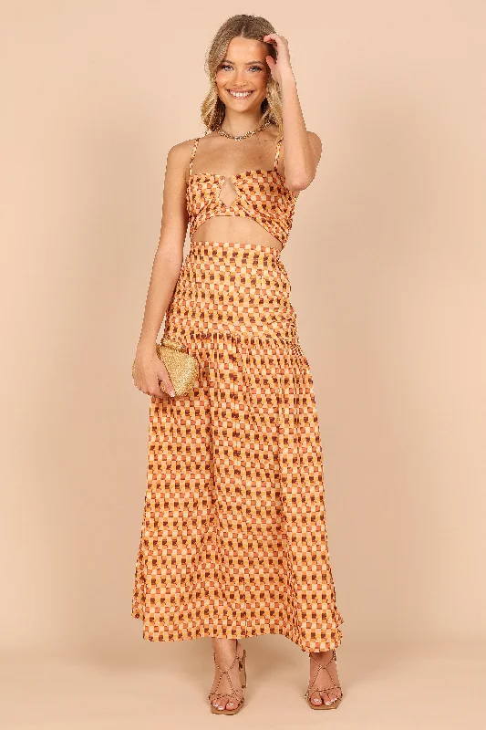 Giza Maxi Skirt - Bronze