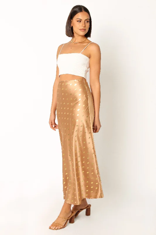 Leif Midi Skirt - Bronze/Gold