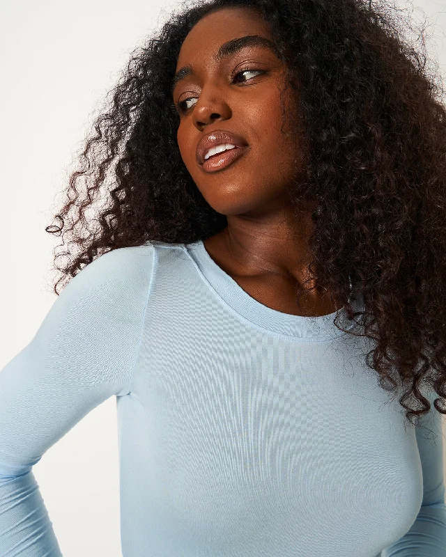 Long Sleeve Bodysuit - Aruba Blue and Rouge