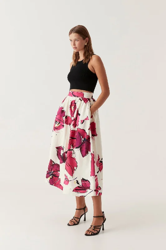 Lottie Gathered Midi Skirt