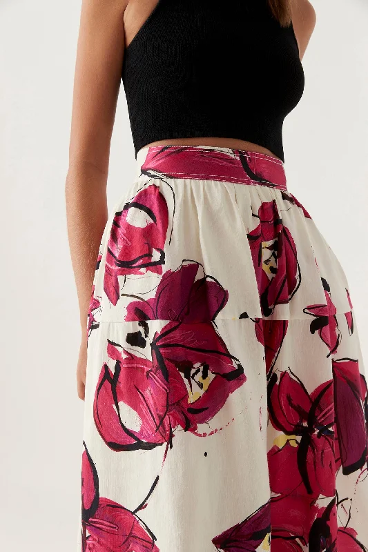 Lottie Gathered Midi Skirt