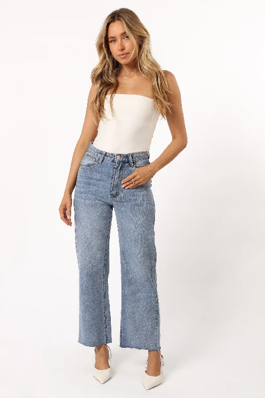 Parker Wide Leg Jean - Light Mid Blue