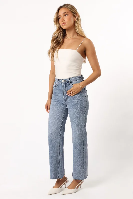 Parker Wide Leg Jean - Light Mid Blue