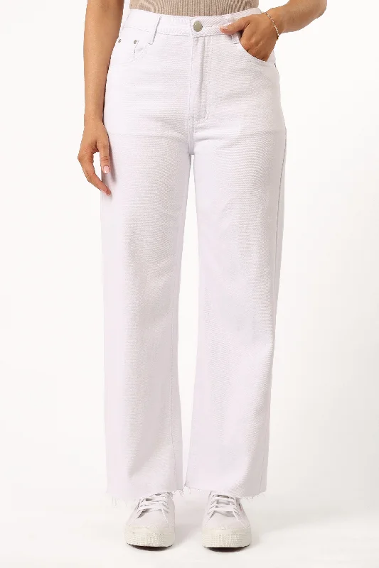 Parker Wide Leg Jean - White